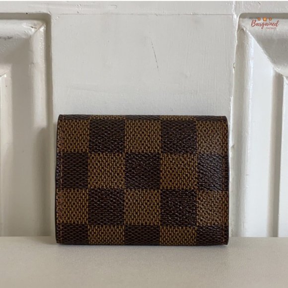 Authentic Louis Vuitton Brown Damier Ebene Coated Canvas Square Cufflinks Case - Picture 3 of 13